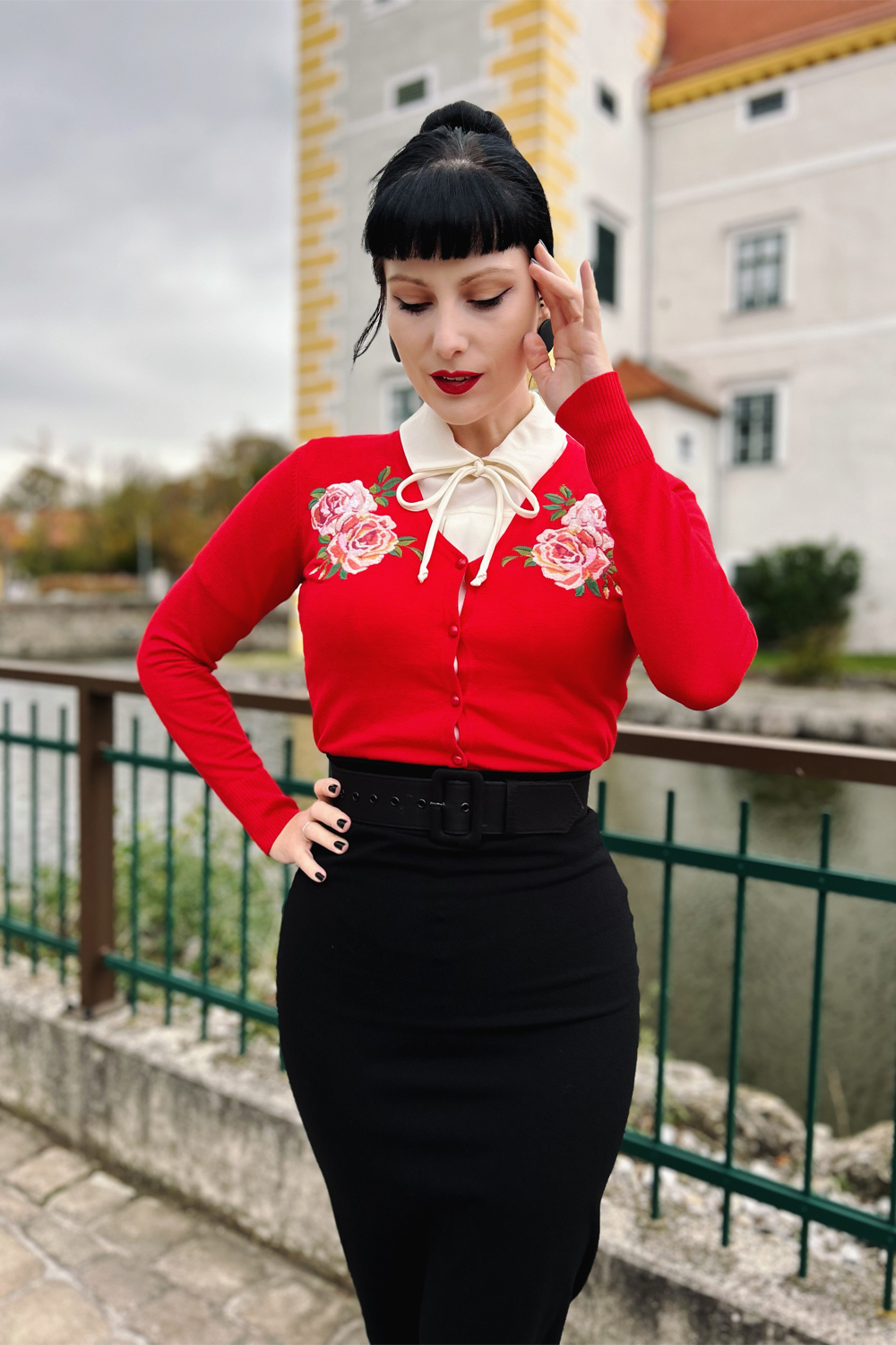 Red Rosy Cardigan